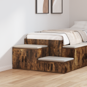 vidaXL Förvaringsskåp rökt ek 127x41x40 cm konstruerat trä