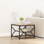 vidaXL Kaffeebord med hylla i Artisan Ek 51x50x40 cm, gjort av konstru...