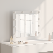 vidaXL Smink Spegel Vit 60 x 55 x 18 cm Konstruerat trä och glas