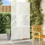 vidaXL Metallstängselpanel Vit Metall Medium Hållbar