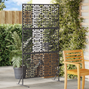 vidaXL Svart Skyddsskärm 100x50x180 cm Stål