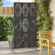 vidaXL Metallstaketpanel Svart Metall Stor Dekorativa detaljer