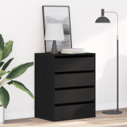 vidaXL Byrå med lådor svart ek 60x41x76 cm konstruerat trä