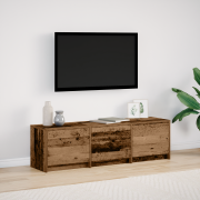 vidaXL TV-bänk med LED gammalt trä 140x34x40 cm