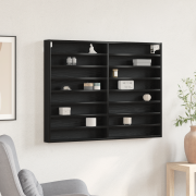 vidaXL Vitrinskåp svart ek 100x8,5x75 cm konstruerat trä