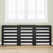 vidaXL Svart Ek Radiatorföre Svart ek Massiv Ek 205 x 21.5 x 83.5 cm