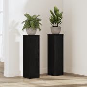 vidaXL Växtställ 2 st Svart Ek 17x17x60 cm Konstruerat Trä