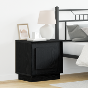 vidaXL Sängbord med LED-ljus 2 st Svart Ek 44x34,5x45 cm