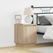 vidaXL Sängbord med LED-lampor Sonoma Ek 39x34,5x50 cm