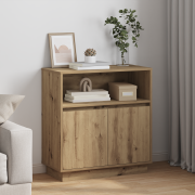 vidaXL Sideboard med LED Artisan Ek 71x34,5x75 cm Konstruerat trä