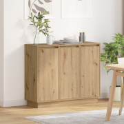 vidaXL Sideboard med LED artisan ek 90x32x75 cm konstruerat trä