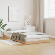 vidaXL Sängram vit 90x220 cm massiv furu