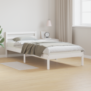 vidaXL Sängram med huvudgavel vit 90x210 cm massiv furu