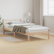 vidaXL Sängram med huvudgavel 100x220 cm massiv furu