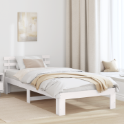 vidaXL Furu Sängram Vit Trä 80 x 200 cm Vit Sängram Rektangulär