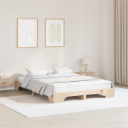 vidaXL Sängram Naturlig Massivt furu 140 x 200 cm Hållbar
