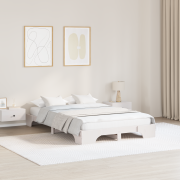 vidaXL Sängram Vit Massivt tall 135 x 190 cm Sängram Rektangulär