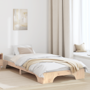 vidaXL Sängram 90x190 cm i Massivt Tallträ