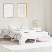vidaXL Sängram Vit Trä 150 x 200 cm Minimalistisk Trä sängram