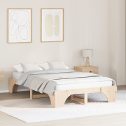 vidaXL Sängram Naturlig Massivt Tallträ 120 x 200 cm Hållbar Sängram