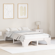 vidaXL Sängram Vit Massivt trä 120 x 190 cm Sängram Rektangulär