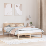 vidaXL sängram Naturlig Furu 150 x 200 cm Minimalistisk Sängram
