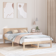 vidaXL Sängram Naturlig Tallträ 120 x 190 cm Hållbar Minimalistisk