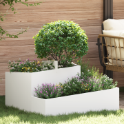 vidaXL Kruka Vit 80x80x50 cm Kallvalsträ