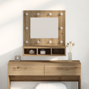 vidaXL Sminkbord med Spegel Artisan Ek MDF, Glas 60 x 31.5 x 62 cm