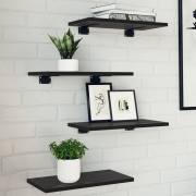 vidaXL Bokhylla Reglar 4 st Svart Ek 40x20x1,5 cm Konstruerat Trä
