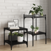 vidaXL Väggmonterade Hyllor Svart Ek Trä 40 x 40 x 1.5 cm Stapelbar