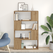 vidaXL Bokhylla Artisan ek Konstruerat trä 80 x 24 x 124 cm Förvaring