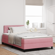 vidaXL Resårsäng med madrass 120x190 cm rosa sammet