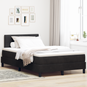 vidaXL Boxspring Säng med Madrass Svart Liten Dubbel Sammet
