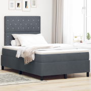 vidaXL Resårsäng med madrass 120x190 cm mörkgrå sammet