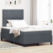 vidaXL Resårsäng med madrass 120x190 cm mörkgrå sammet