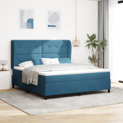 vidaXL Sängbotten med madrass Mörkblå 180x200 cm Sammet