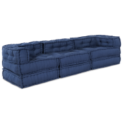 vidaXL Modulpuff 3 st indigo tyg
