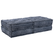 vidaXL Modulsoffa 2-sits konvertibel indigo tyg