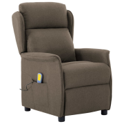vidaXL Massagefåtölj Taupe Tyg