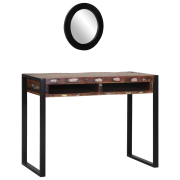 vidaXL Sminkbord med spegel Flerfärgad 100x50x75 cm Massivt trä Återvu...