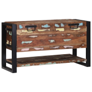 vidaXL Förvaringslåda Mångfärgad 80x35x45 cm Massivt Återvunnet Trä