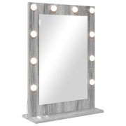 vidaXL Smink Spegel med LED -remsljus Grå Sonoma 70 x 50 x 18 cm