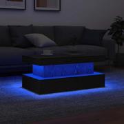 vidaXL Soffbord med LED svart ek 90x50x40 cm