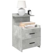 vidaXL Sängbord 2 st med 2 lådor betonggrå 40x36,5x62 cm
