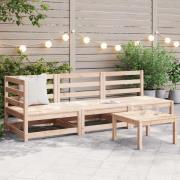 vidaXL Loungegrupp 3 delar massiv furu