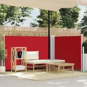 vidaXL Infällbar sidomarkis röd 120x1000 cm
