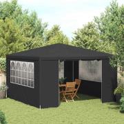 vidaXL Professionellt partytält med väggar 4x4 m antracit 90 g/m²