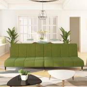 vidaXL Bäddsoffa 2-sits ljusgrön sammet