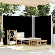 vidaXL Infällbar sidomarkis 180x600 cm svart